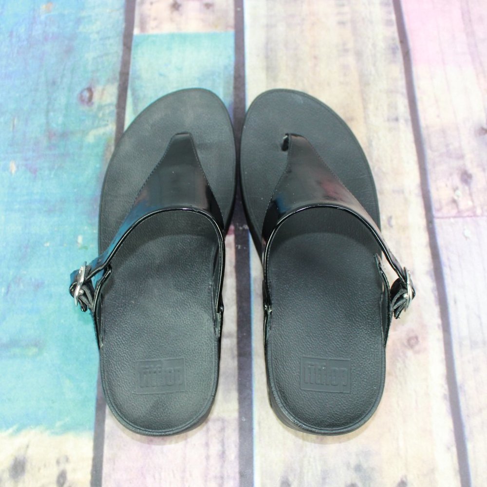 FITFLOP The Skinny Patent Thong Sandals Size 9 - Picture 6 of 9